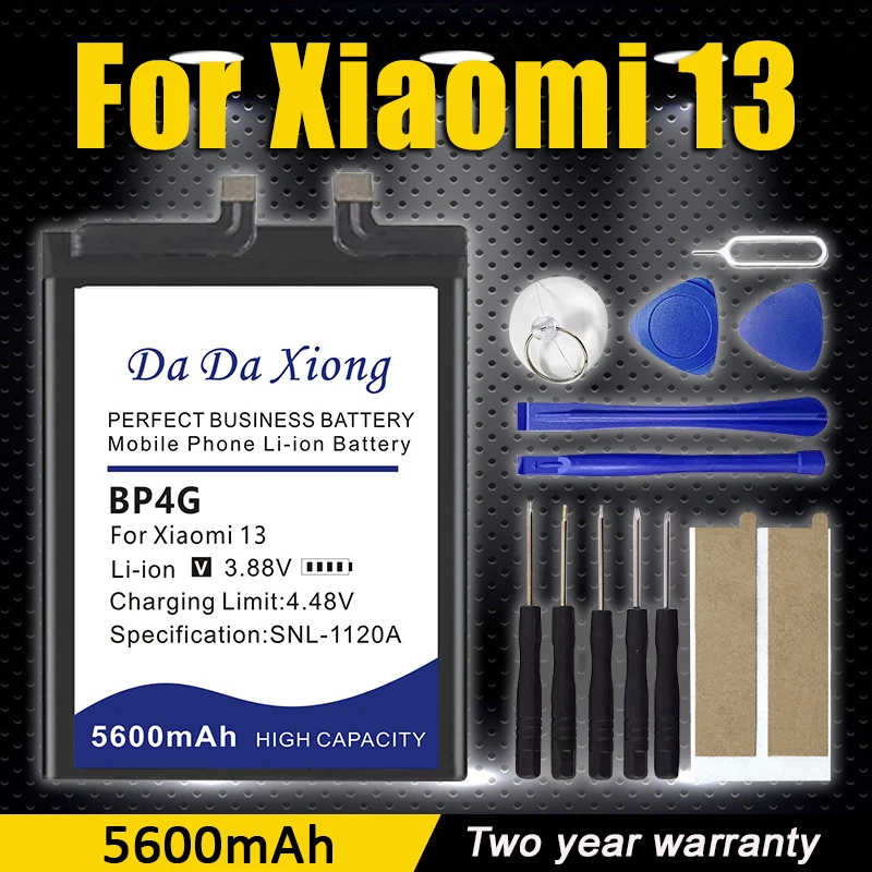 

Встроенный аккумулятор BP4G для Xiaomi 13, сменный аккумулятор, гибкий кабель емкостью 5600 Ач, новый