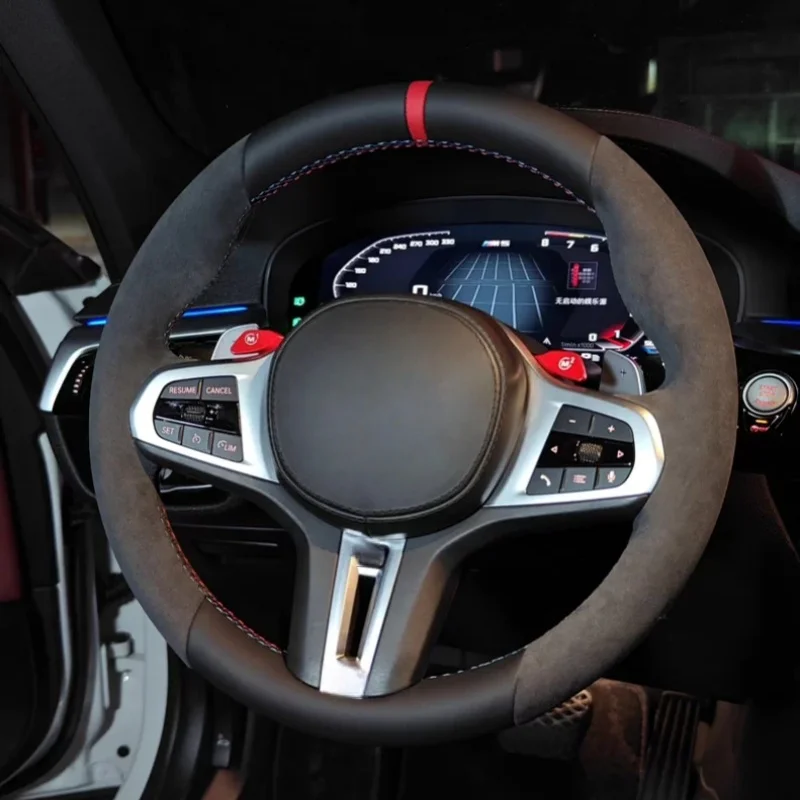 

Car Steering Wheel Weaving Custom Suede X3 X5 5 Series 3 Series M2 M4 Car Interior Accessories Steering Wheel Cover For BMW X2