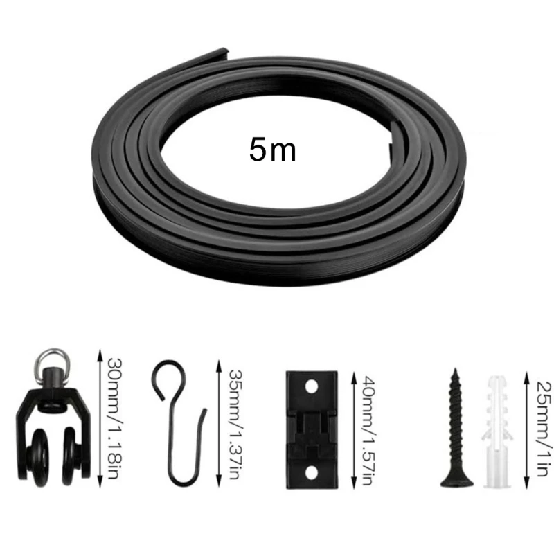 Set completo binari per tende con binari da 5 metri per decorazioni per finestre personalizzabili