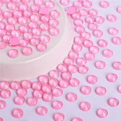 High Quality SS6-SS30 Neon Light Pink Glass Flatback Rhinestone Glitter Round Glue On Gemstones for DIY Crafts Embellishments