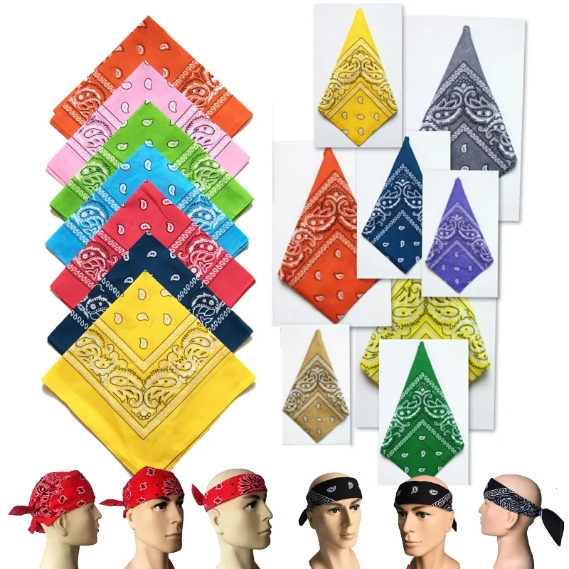 Fashion Bohemian Print Bandana Hair Bands Hip Hop Man Women Outdoor Unisex Headbands Band Wrist Wraps Face Mask Handkerchief