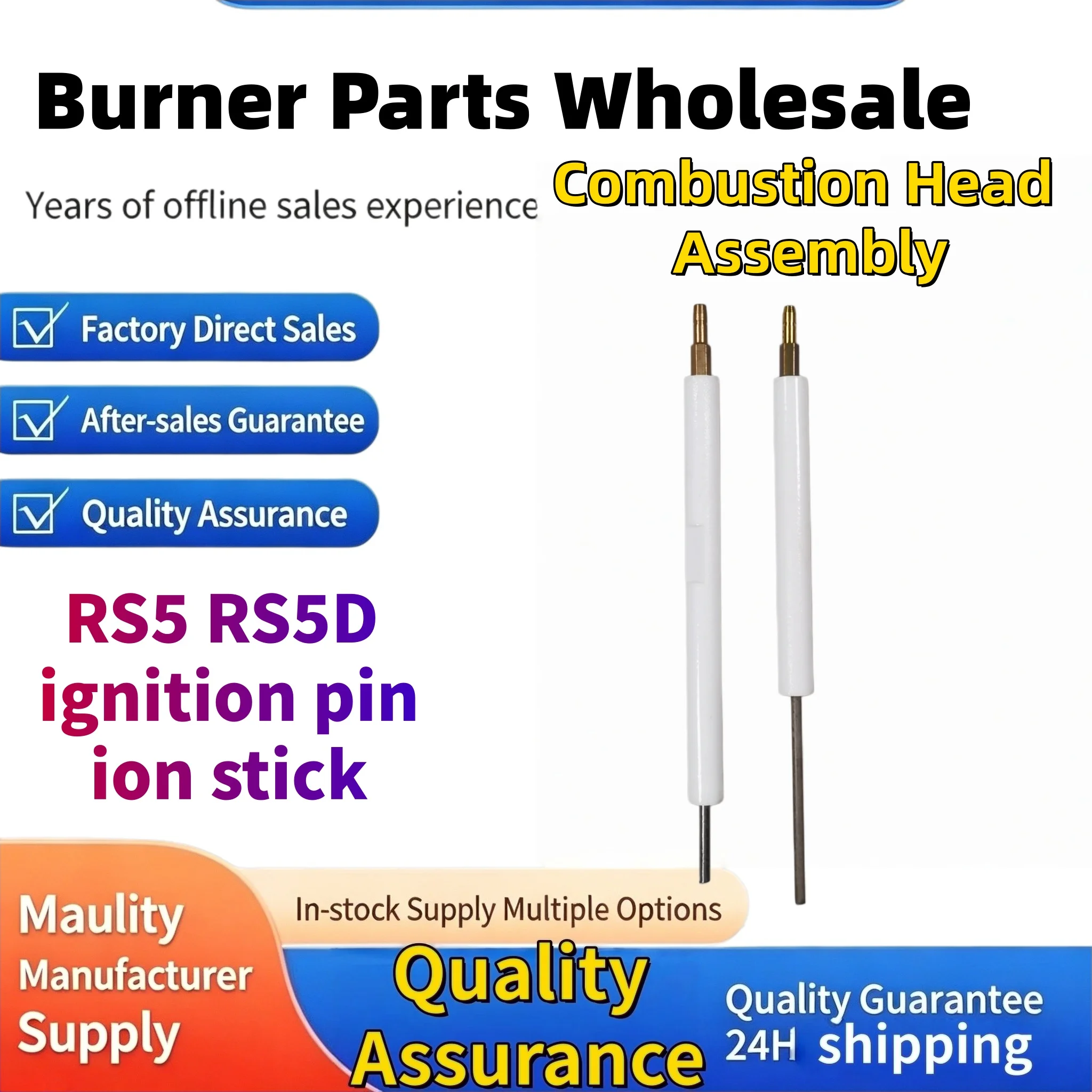 Combustion Liner Combustion Head Assembly RS5 RS5D Ignition Needle Ion Probe BS4 Heating Burner Maintenance Parts, Same Day Ship