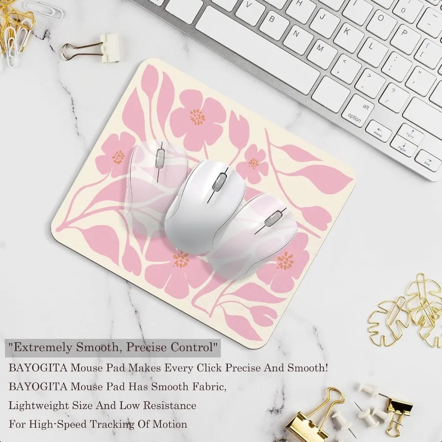 Розовый коврик для мыши с цветочным принтом в стиле бохо, офисный стол, коврик для мыши, розовый коврик для мыши в стиле бохо, цветочный декор, подарки, офисные подарки для коллегков, подарок f