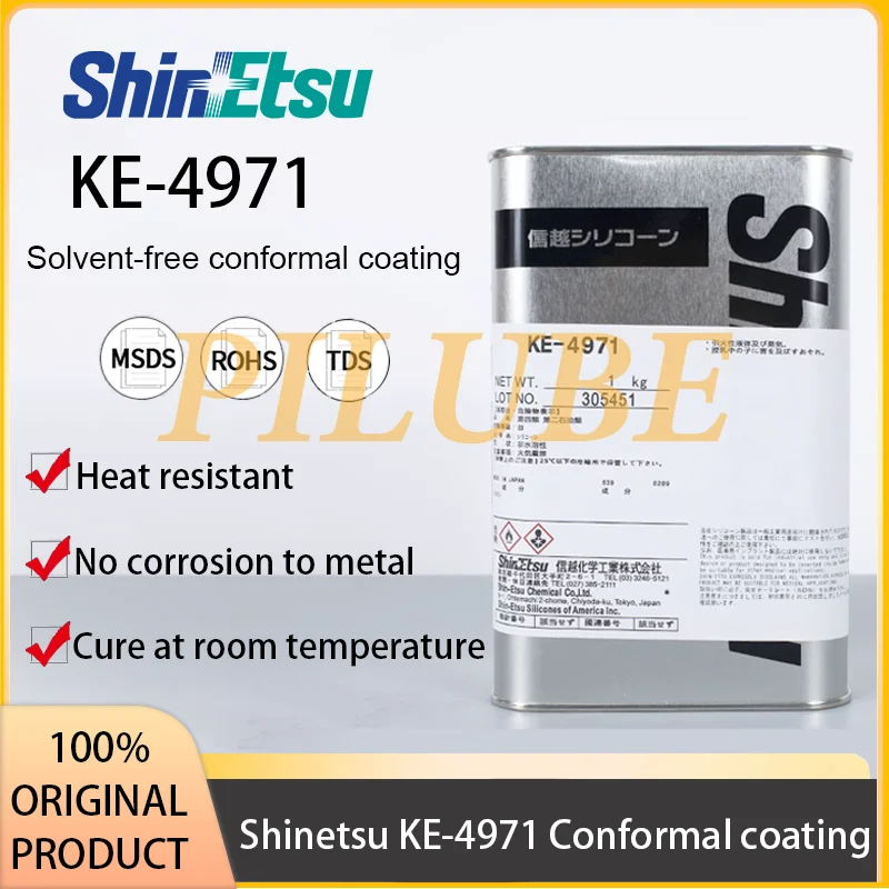 

Shinetsu KE-4971 High Temperature Resistant, Stable, Solvent-free, Translucent, Conformal Coating KE 4971 Original Product