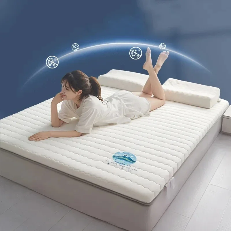 Surmatelas en mousse de coton doux, matelas tatami, latex intercalé, coussin en éponge épaissie, matelas pliants, polymères