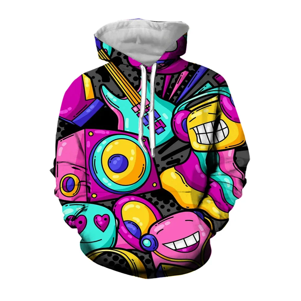 Jumeast 3D Cartoon Skeleton Hoodies For Men Y2K Rock Vibe Party Gift Oversized Spring And Autumn Hoodie Streetwear Pullover Tops