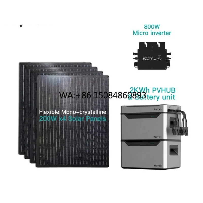 Solar-powered balcony generation2KWh Economical Portable Balcony Power Plant Micro Inverter Stackable Smart Lithium Batteries