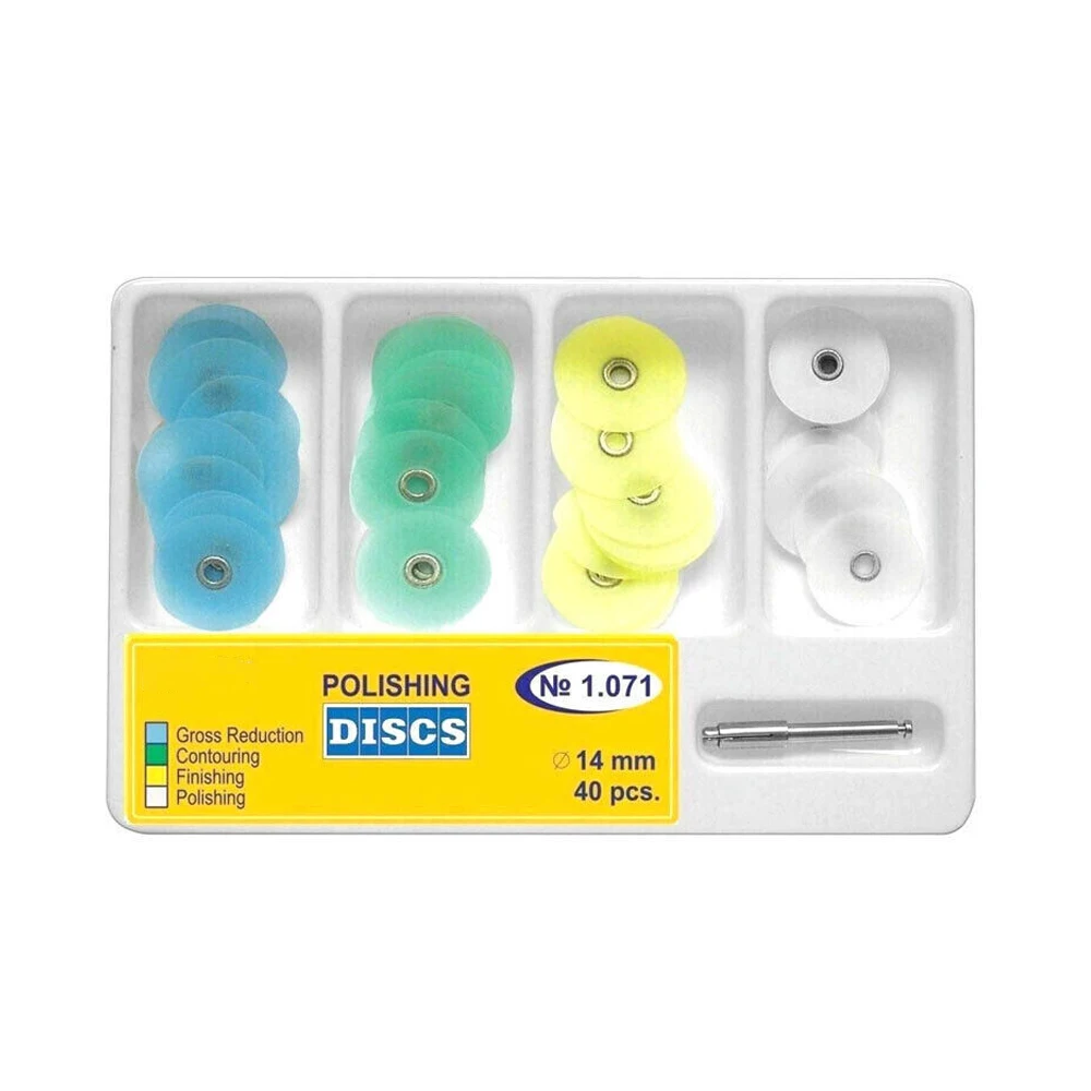 PIORPOY 40Pcs/Bag Colorful Dental Polishing Discs Dentistry Composite Finishing Discs NO 1.071 Dia 14 Mm Dentistry Accessories