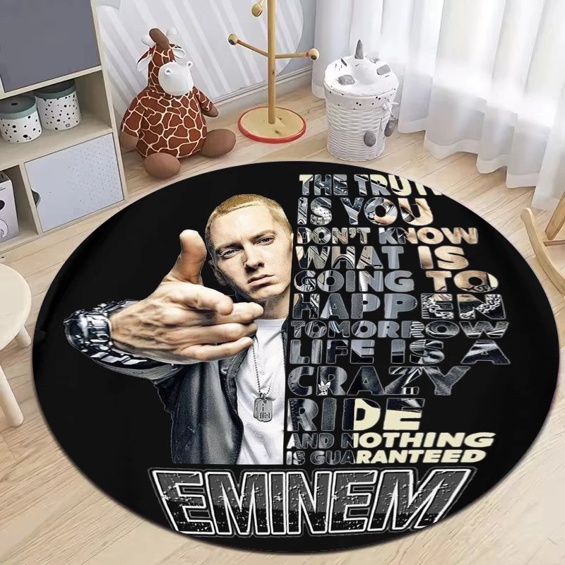 

American Rapper 2pac Round Carpet for Living Room Bedroom Decor Hip Hop Music Stars Circle Rug Kids Child Crawling Floor Mat