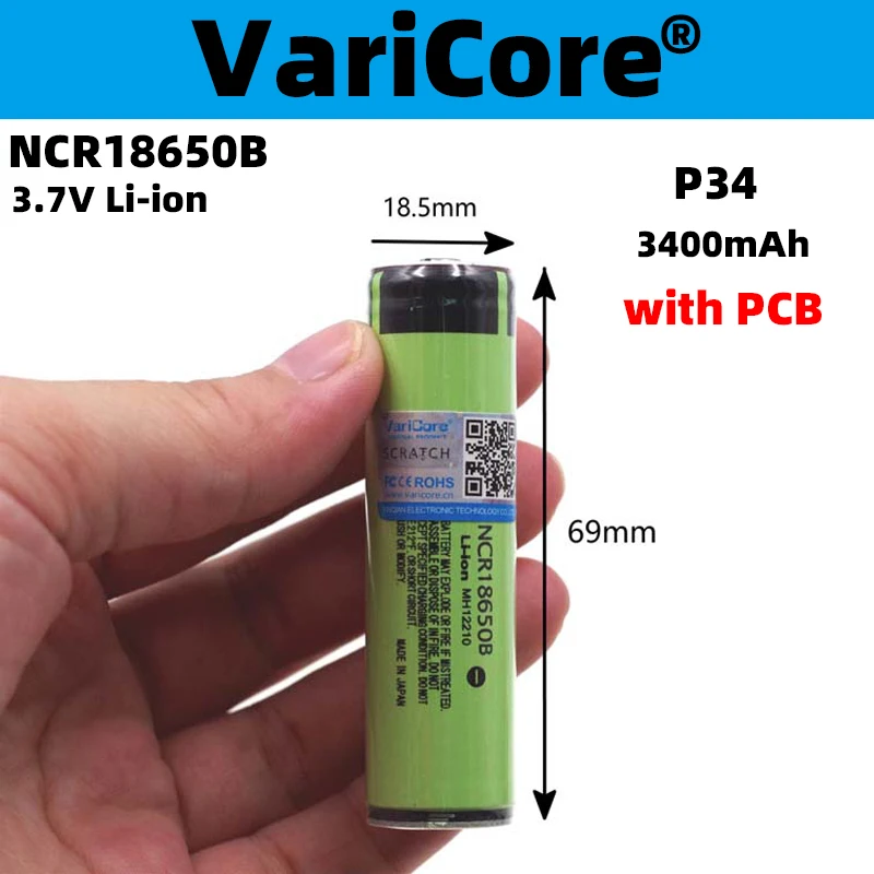 4 pezzi Liitokala originale 18650 3.7V 3400mah NCR18650B scheda di protezione della batteria al litio adatta per batteria torcia