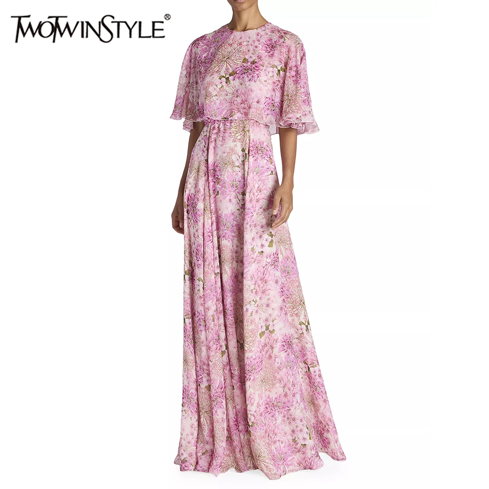 

TWOTWINSTYLE Лоскутное свободное платье на молнии с цветными блоками для женщин, платья с круглым вырезом и длинными рукавами, женская модная одежда, стиль, новинка