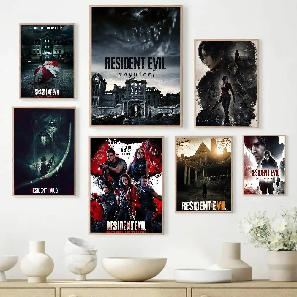 Game R-Resident Evil Anime Posters Sticky HD Quality Wall Art Retro Posters for Home Kawaii Room Decor
