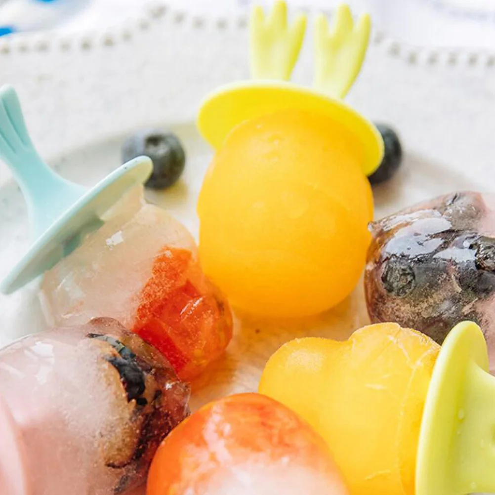 

4 Sets Silicone Popsicle Molds Diy Cream Maker Summer Lolly Mold Stick Maker Reusable Food Grade Material Lightweight Portable