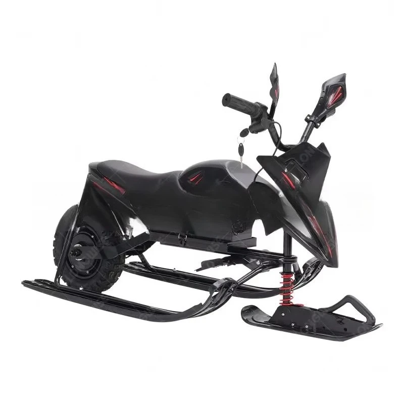 Long-range Quiet-operation Iron Commercial Electric Snowmobiles 36V 500W Power for Scenic-area Ice-and-snow Attractions Skiing
