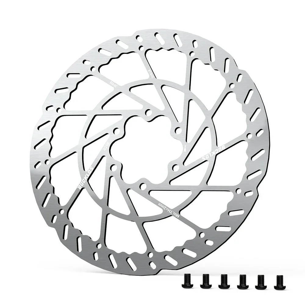 BUCKLOS 2,3MM E-Bike Scheibenbremsenrotor 203mm Edelstahl Elektrofahrrad-Bremsrotoren 6 Schrauben Vorder- und Hinter-MTB-Rotor – Detail 17