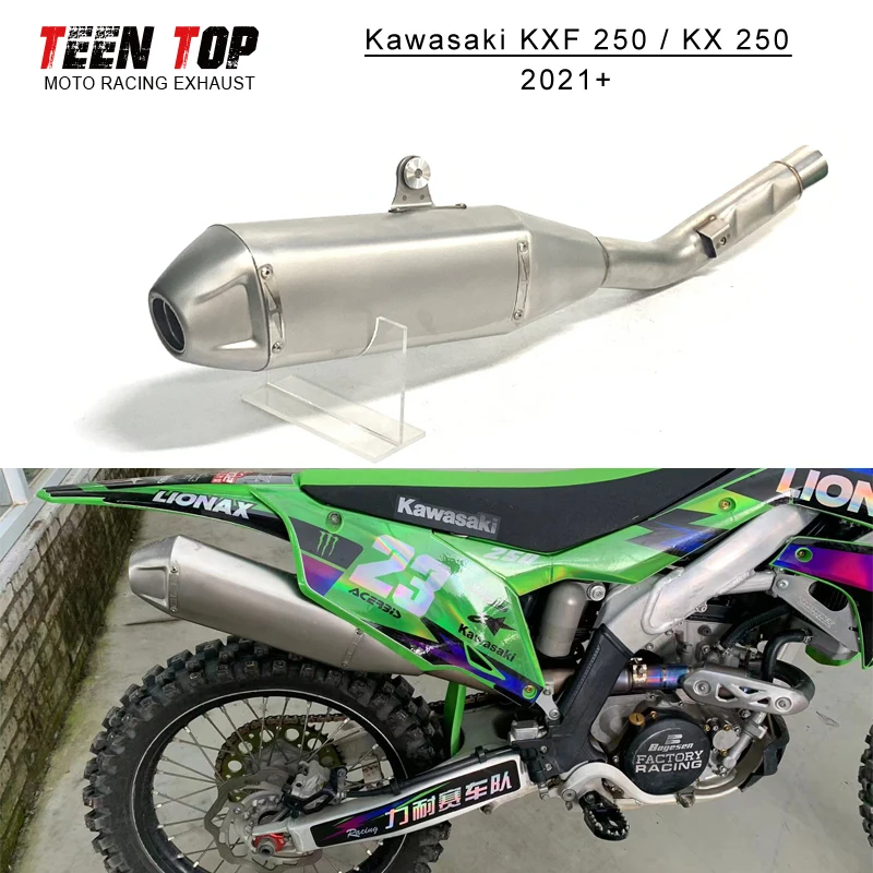 Motorcycle Exhaust Muffler For Kawasaki KXF250 KXF 250 Motobike KX250 KX 250 Exhaust 2021+ KX250 Muffler