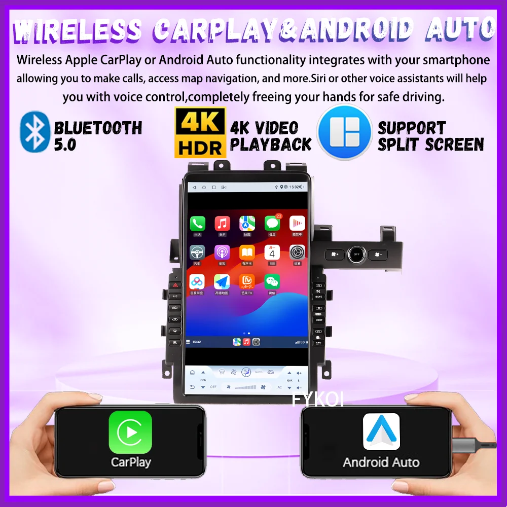 Wireless Carplay Screen Android15 13.6inch For Nissan GT-R GTR R35 2008-2015 Multimedia Video Player GPS Navigation Head Unit 4G