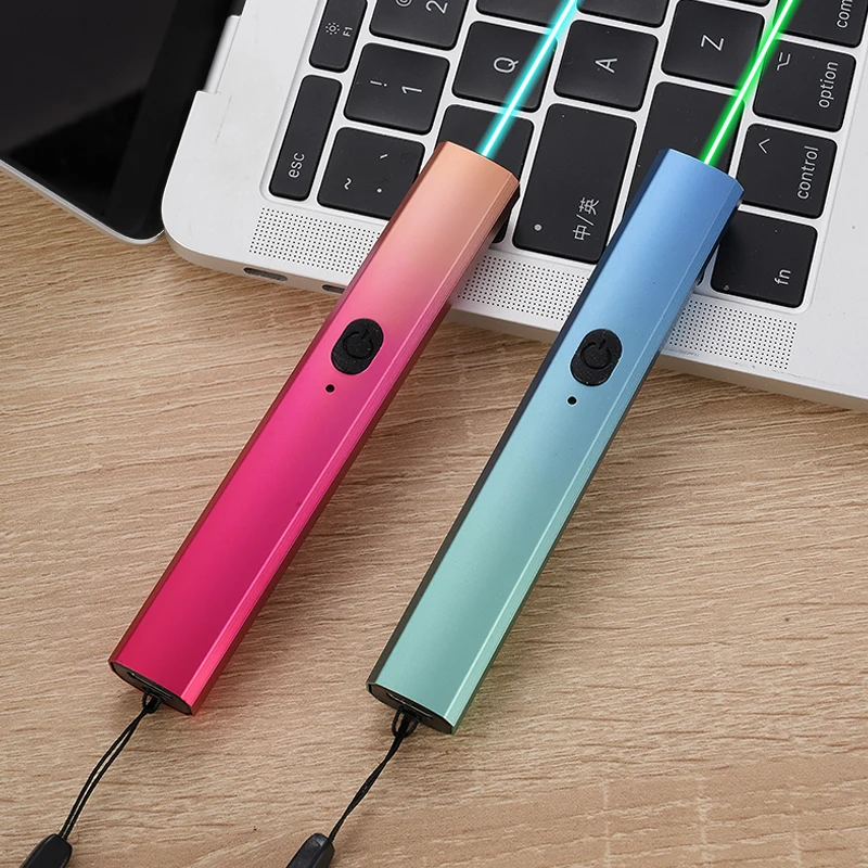 Cyan Laser pointer Type-C USB rechargeable laser pointer far shot infrared laser torch green laser pointer teaching teasing cat