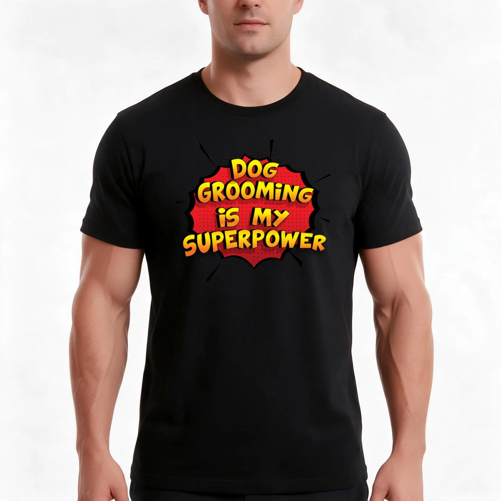 Dog Grooming is my Superpower Funny Design Dog Grooming Gift T-Shirt, Summer Casual Cotton Tee, Oversized Streetwear Tops