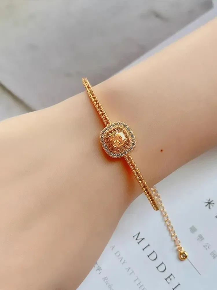 

Huiji sugar bracelet AU999 bracelet 18k diamond bracelet fashionable high-end light luxury jewelry for women