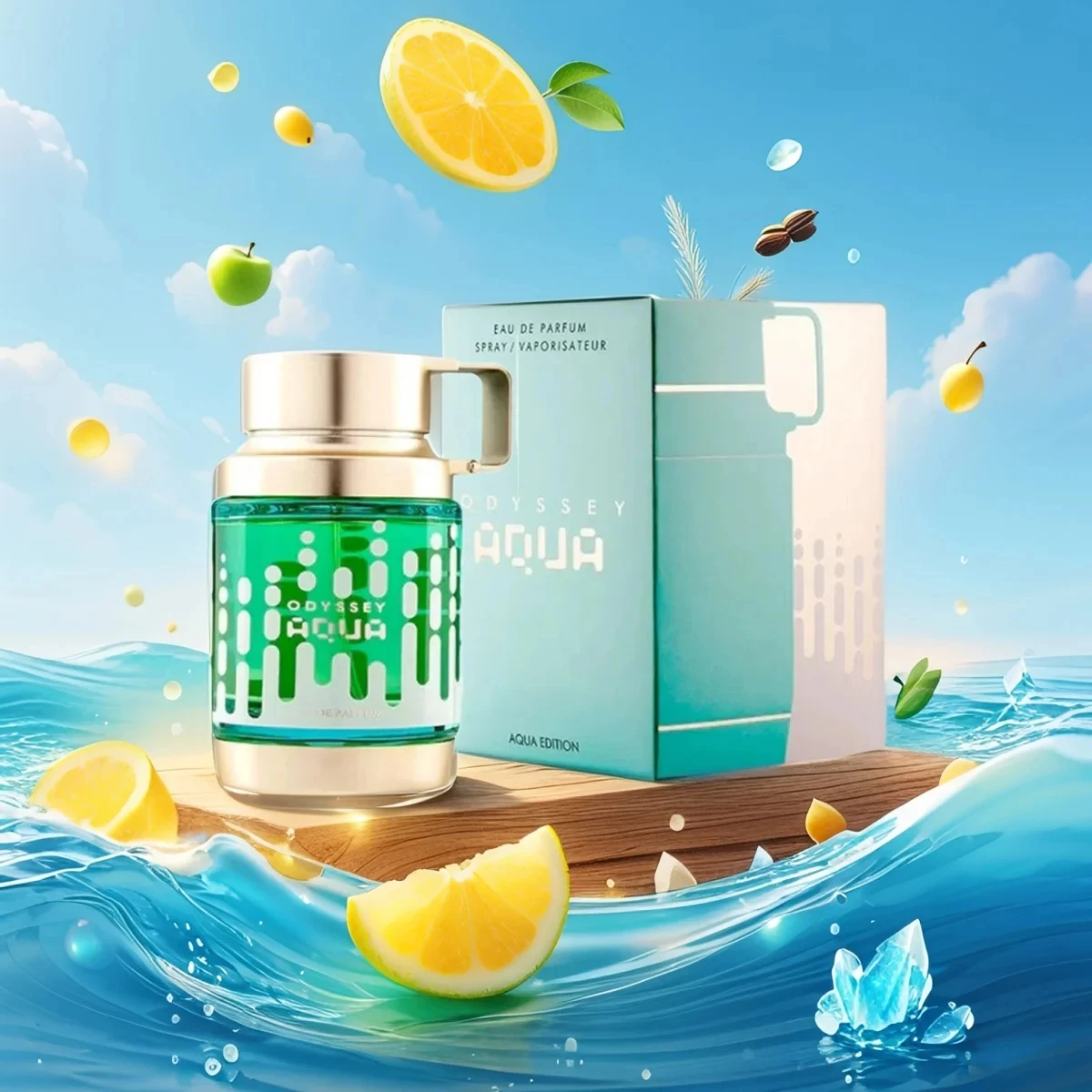

Odyssey Aqua Edition Eau de Parfum for Men – Fresh & Aquatic Cologne, Long-Lasting 3.4 oz Spray