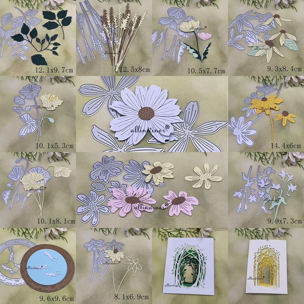 Blumenblatt-Rahmenserie, Metall-Stanzformen für DIY Scrapbooking, Album, Papier, Karten, dekoratives Handwerk, Prägung, Stanzformen