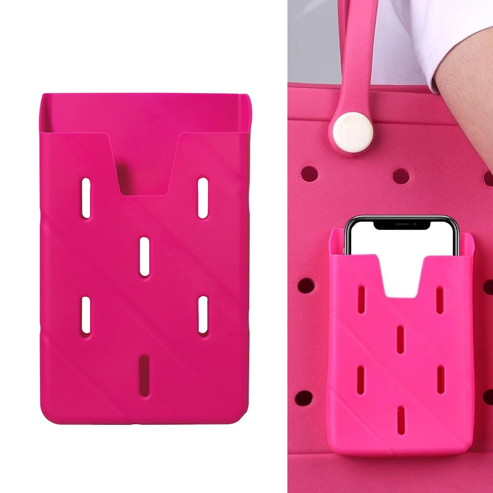Silicone Phone Holder Beach Bag Soft Organizer Insert Charm Decor DIY Camping Hiking Mobile Stand Lipstick Keychain Storage Case