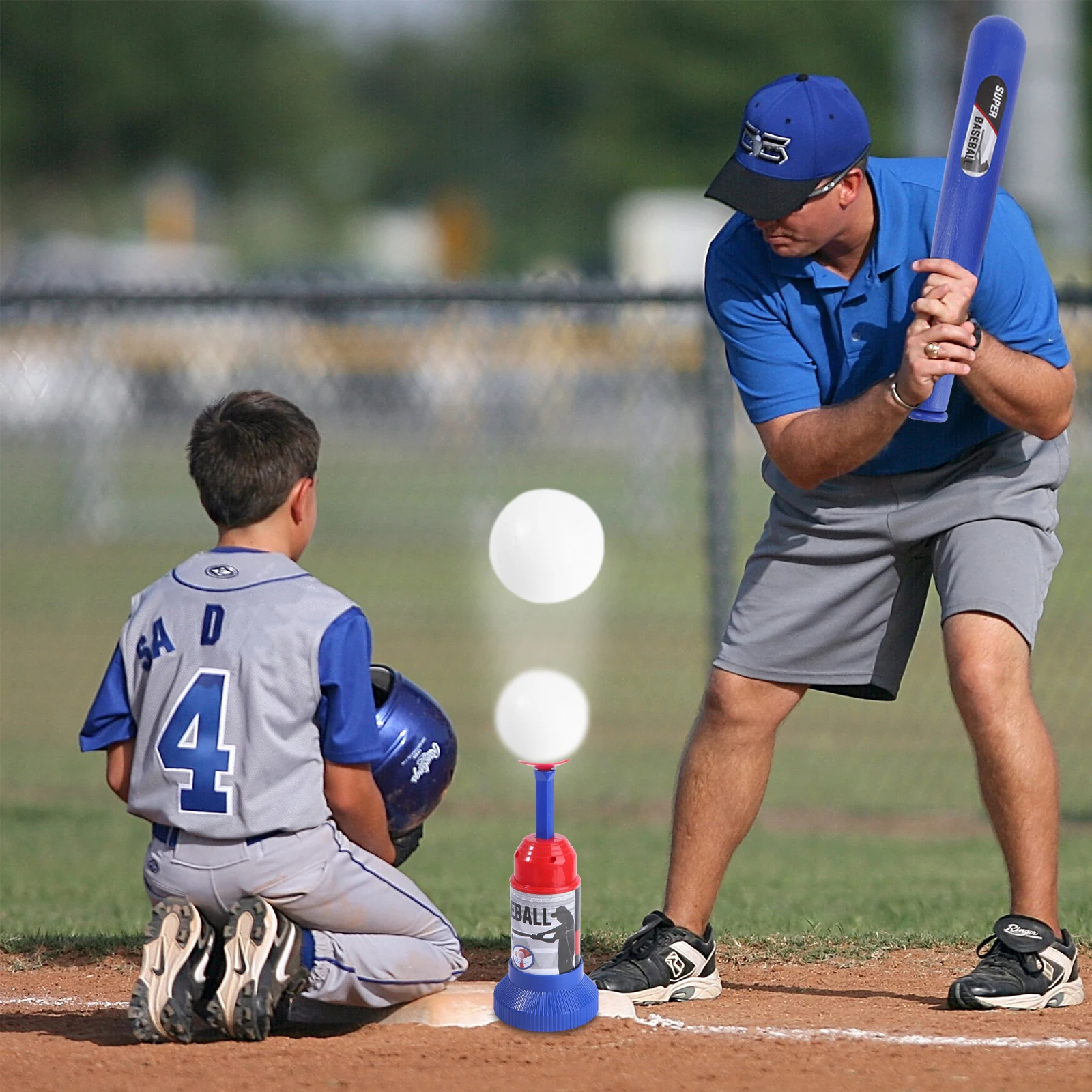 

Serving Baseball Bat Set Toys Practice Automatic Pitching Machine Trainer Parent-child