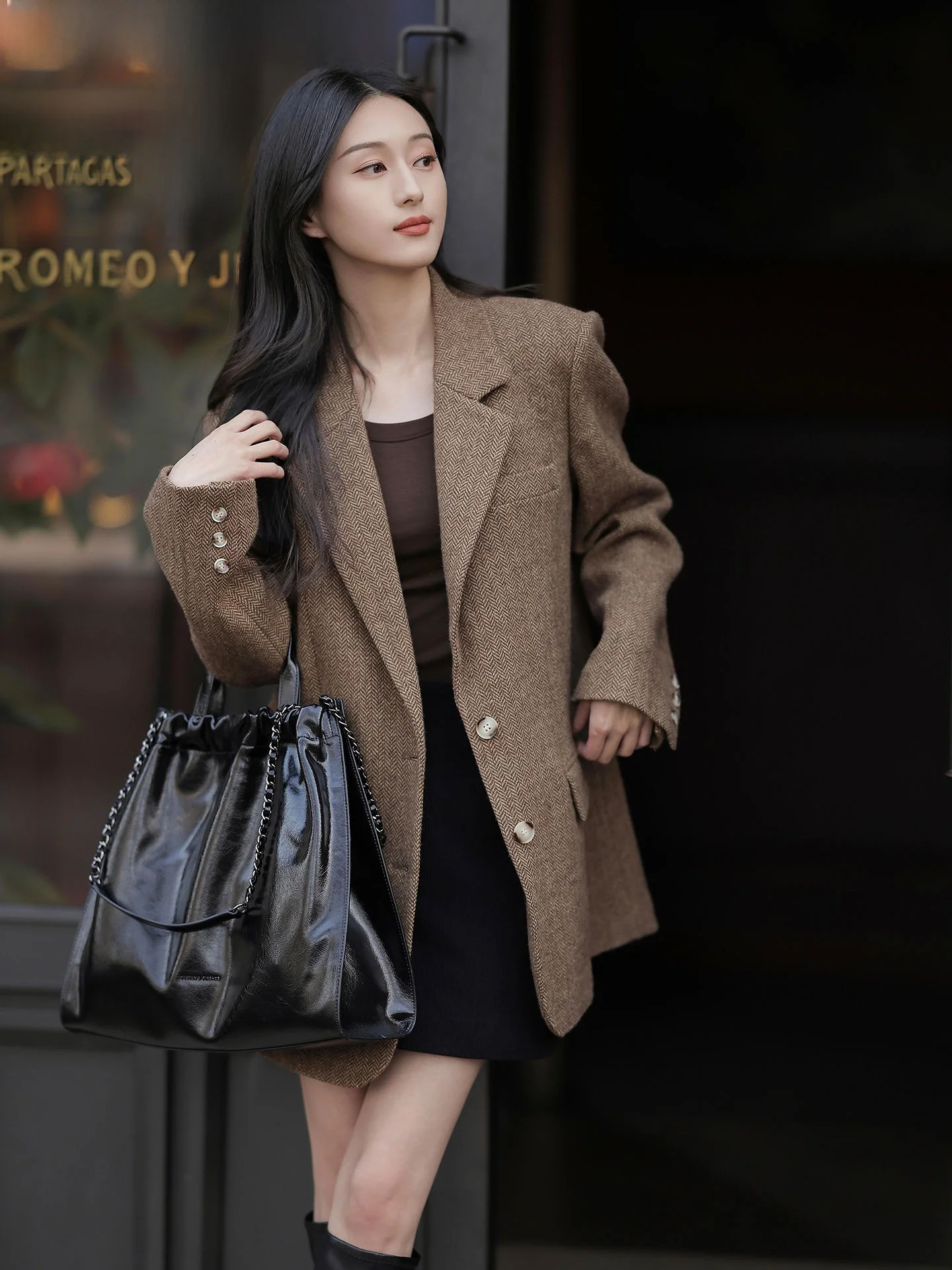 

Retro Coffee Color Suit Jaet Women's Loose Silhouette Vintage Money Sle High-End Feel Spring New Arrival Commute Sle