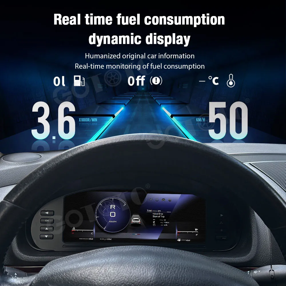 Carplay 12.3 For Peugeot 407 2004-2010 Car Digital Cluster Virtual Cockpit Car Multimedia Player Dashboard Speed Meter Screen