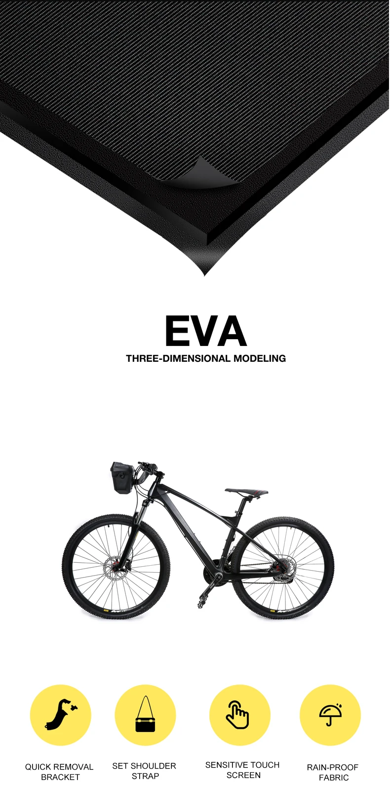 WILD MAN BBG106 Fahrrad Lenkertasche EVA Hartschale Touchscreen Handyfenster Regenschutz Schnellwechselhalterung für MTB und Rennrad – Detail 16