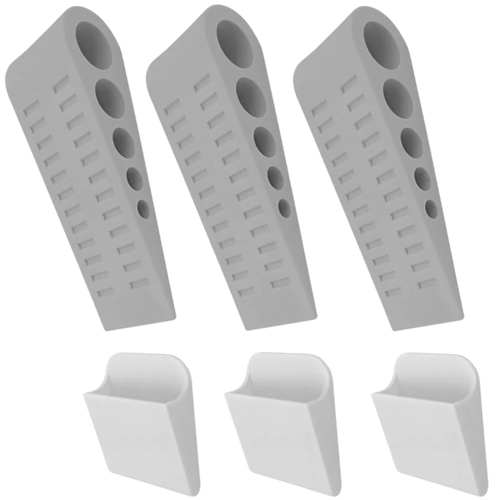 

3 Pcs TPR Door Stop Anti Clip Hand Supplies Stoppers Modern Floor Mounted Baby Safety Door Wedge Stopper Security