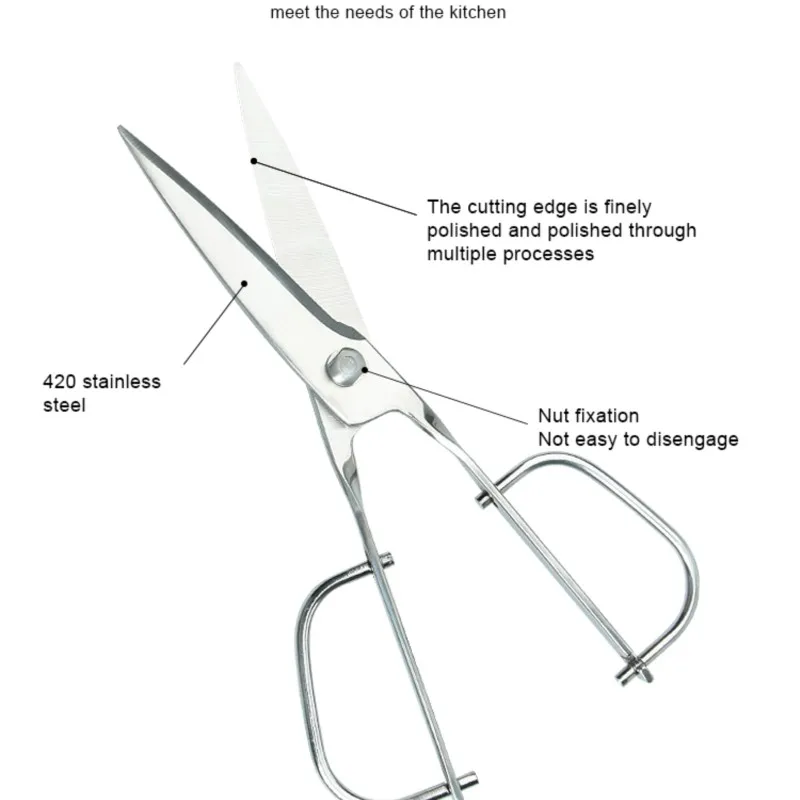 모든 철사 손잡이 다기능 그릴 가위, 주방 가위, 스테인리스 스틸, 분리형 식품 가위, 3cr