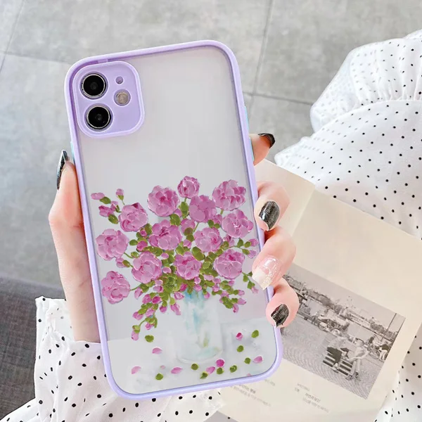 Retro Ölgemälde Blumen Handyhülle für iPhone 17 Pro Max 11 12 Pro Max 16 15 Pro Max Plus 13 12 Mini X XR XS 14 Plus Hüllen – Detail 5