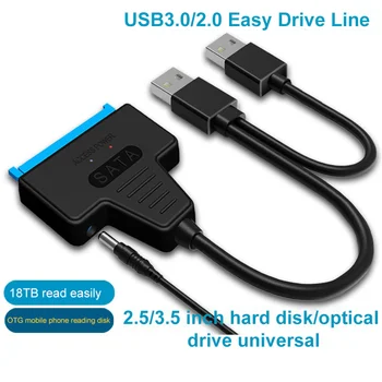 USB 3.0 2.0 SATA 3 케이블 USB 3.0 어댑터 최대 6 Gbps 지원 2.5 인치 외장 SSD 하드 드라이브 22 핀 Sata III 케이블 