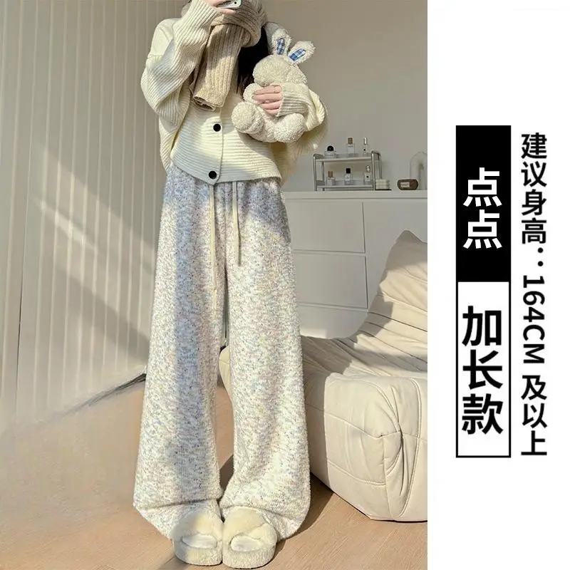 بنطال ذو قصة أرجل واسعة محبوك المرأة الكورية الصيف الحضرية عادية جديدة في الهواء الطلق عطلة تنفس مشروط المرقعة فلوي Femininas #1