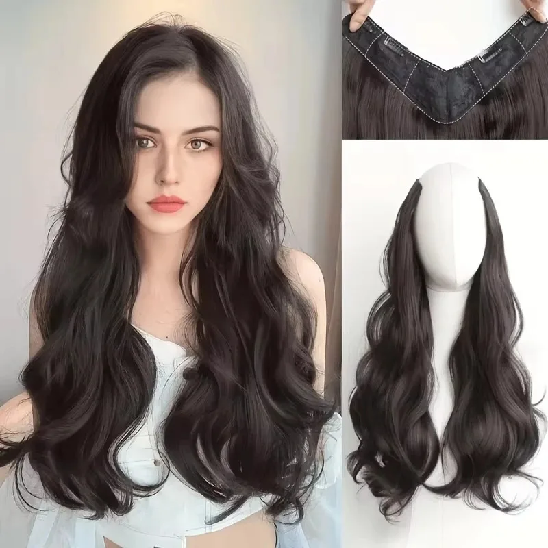 Extensiones de Cabello Sintético de Onda Larga Invisibles - Aspecto de Cabello Más Voluminoso, Mechones de Aspecto Natural - Diseño de Peinado con Confianza