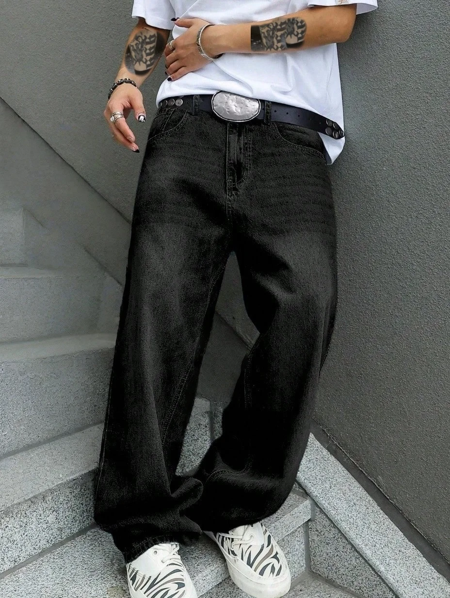 Men Formal Wear With Jeans - Men'S Straight-Leg Loose Jeans - Classic