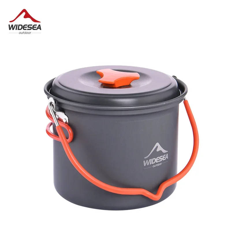 Widesea Camping Supplies Aluminum Hanging Pot Kitchen For Outdoor Cooking Nonstick Cookware 2~3 Persons For Tourism Hike Picnic