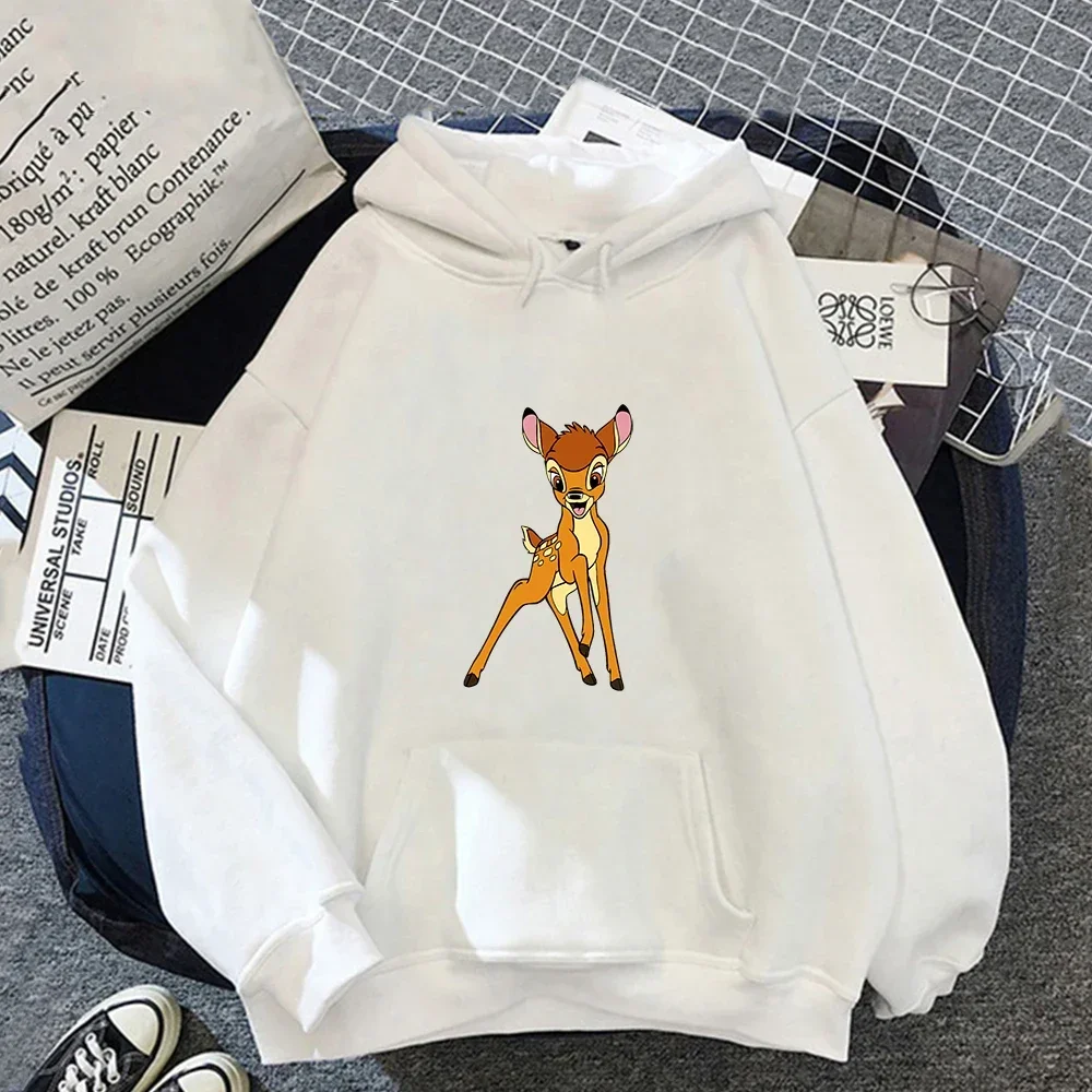 Autumn New Funny Disney Bambi Hoodies Thumper Print Women Pullover Hooded Fashion Casual O-neck Sweatshirt Tops Unisex