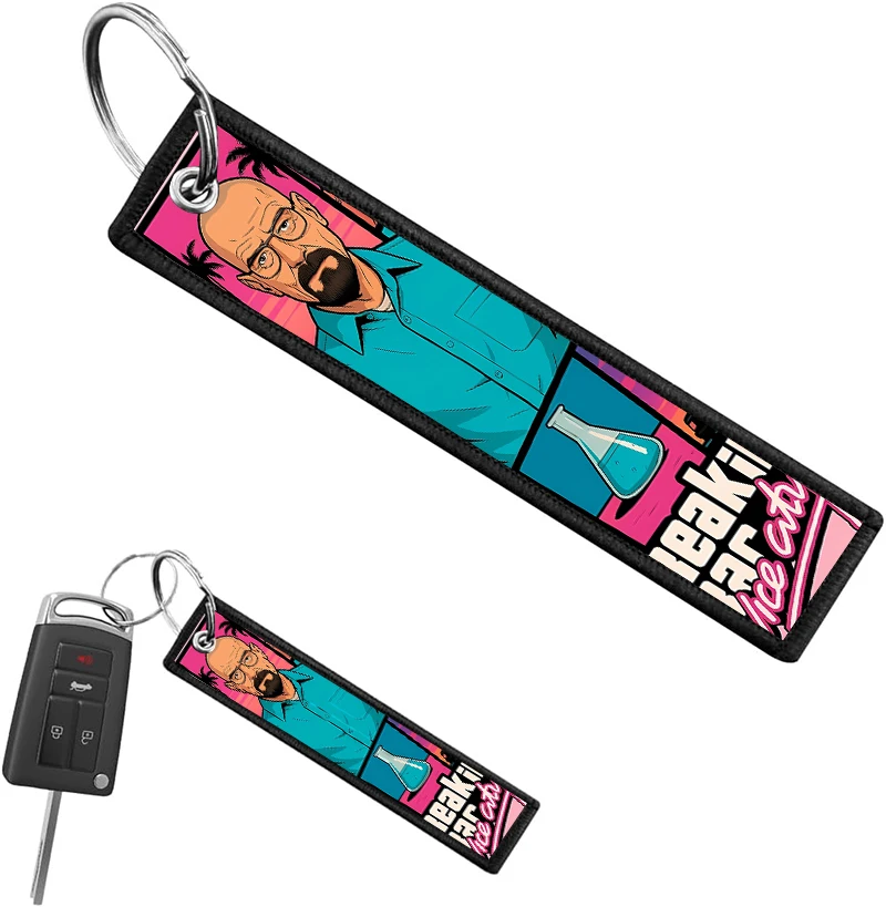 Breaking-Bad Embroidery Key Fobs Cool Key Tags Keychain For Motorcycles Cars Key Ring Accessories Halloween Jewelry Gifts view 6