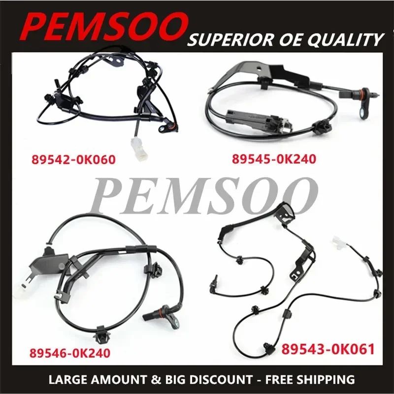 

4pcs Front Left & Right ABS Sensor Wheel Speed Sensor for TOYOTA HILUX VIGO 2016 89542-0K060 89543-0K061 89545-0K240 89546-0K240