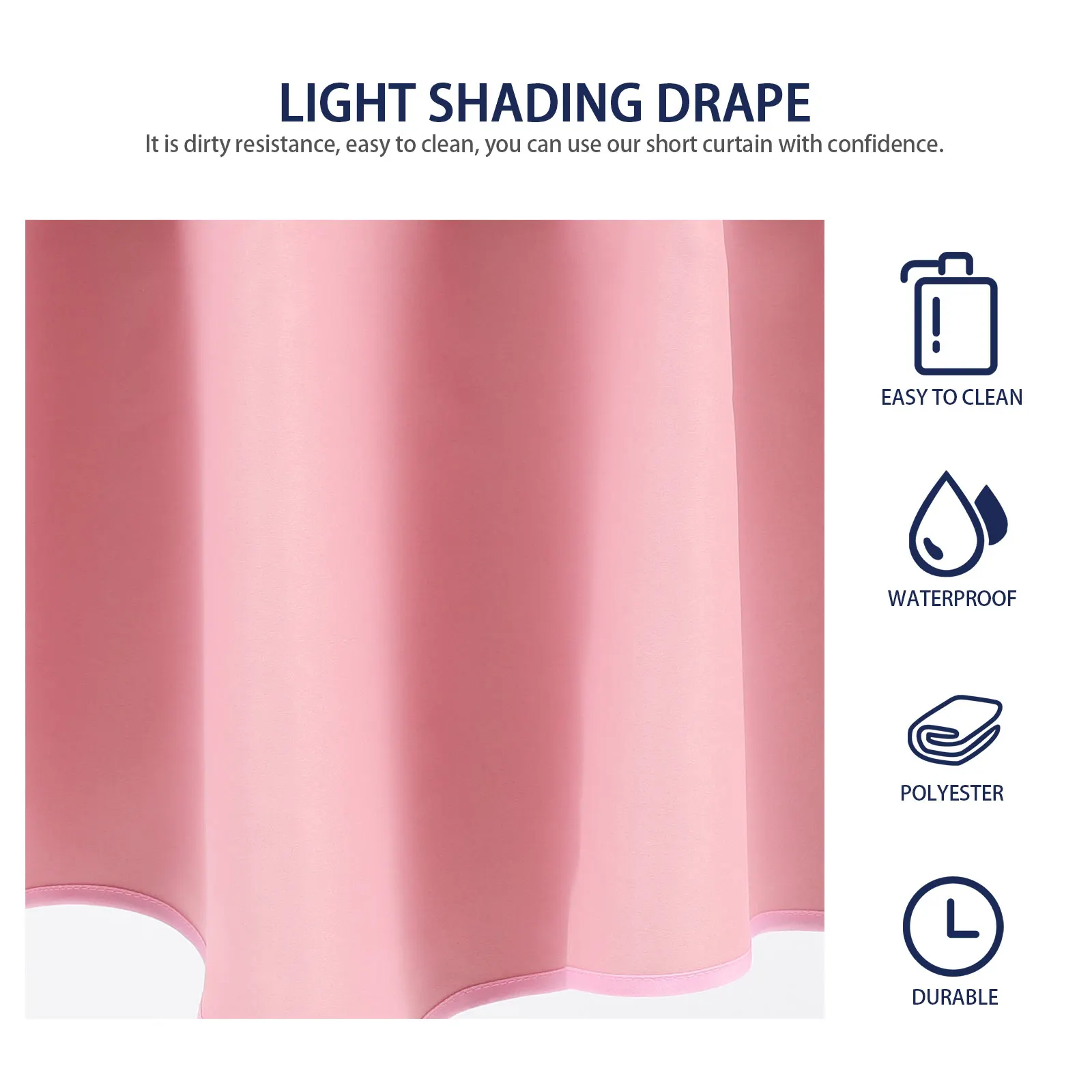 

Lightproof Short Curtain Bedroom Kitchen Window Blackout Valance Easy Install Small Drape Dirty Resistant Gift