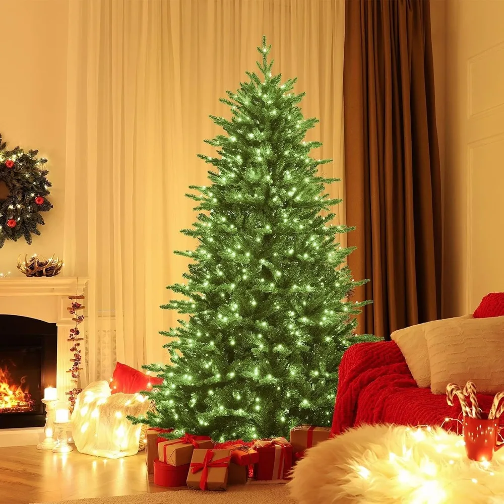 7FT Prelit Christmas Tree, APP Controlled Xmas Tree with Color Changing Lights & 2324 Branch Tips,