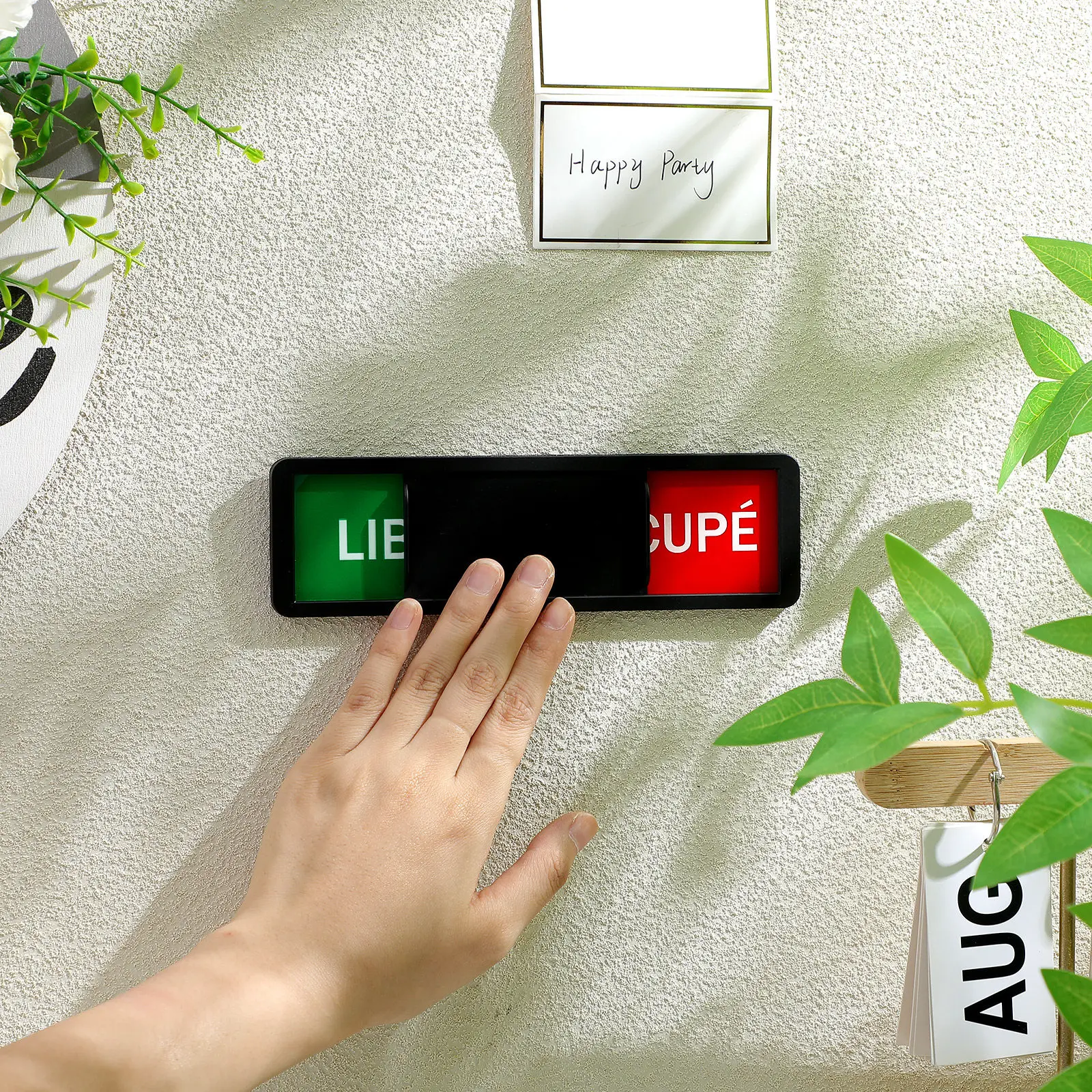 Professional Sliding Door Sign Vacant Occupied Status Indicator for Office Conference Room Hotel Hospital Restroom Bathroom