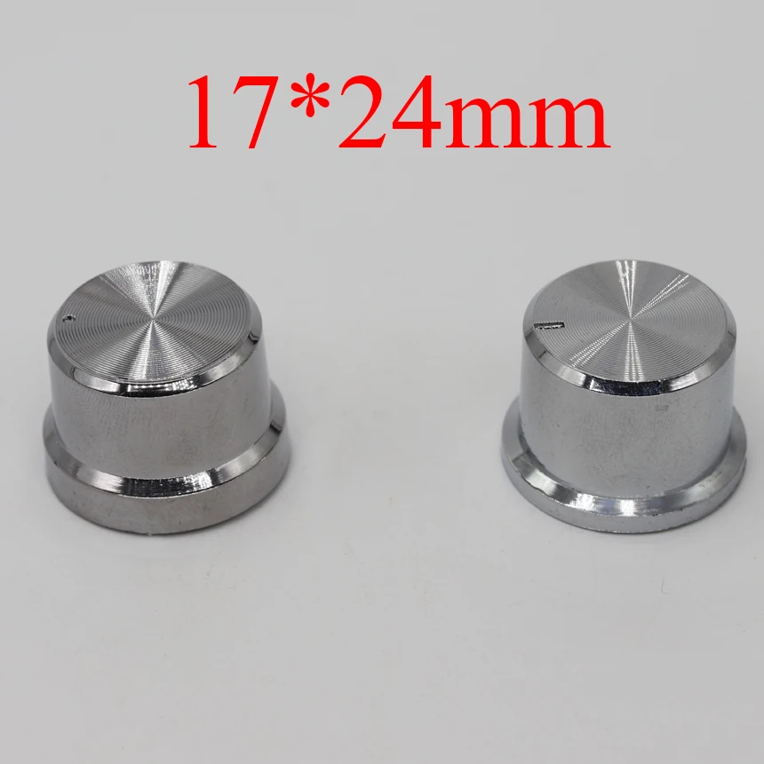 

17*24mm 6mm Diameter Knurled Shaft Roun Dot Slotted Plastic Stereo Radio Volume Control Skirted Potentiometer Rotary Knob Cap