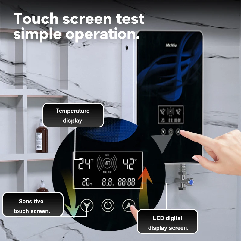 Endless Hot Water Used Instant Electric Hot Water Heater Tankless Intelligent Water Heater 6000w for Hotel Shower Bathroom