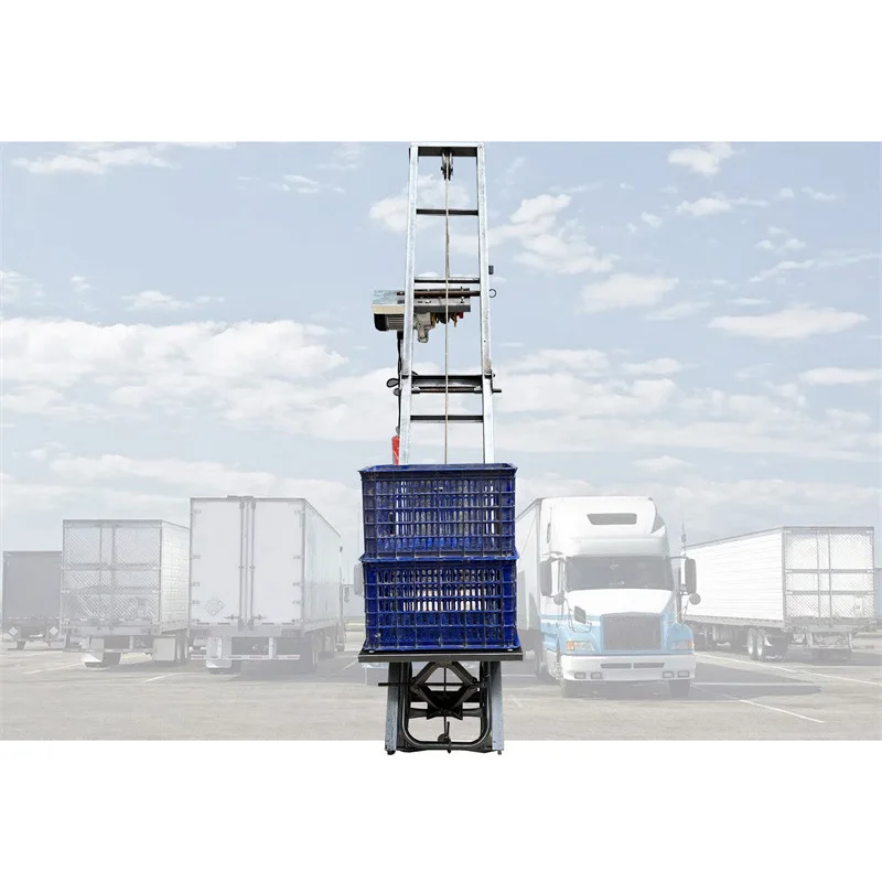 Electric Lift, Portable Automatic Loader, Electric Cargo Lift for Fish Ponds, Vehicle-Mounted Folding Lift (Customized)