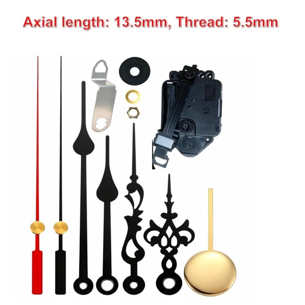 Pendulum Quartz Clock Movement for Clockmakers and Hobbyists with Chime Mechanism and Compatibility for 0-11mm Thickness