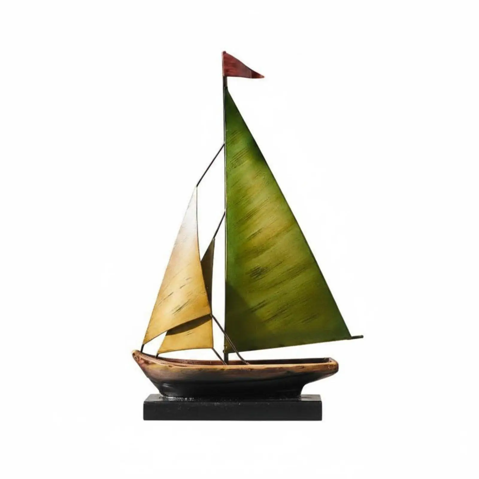 Minimalist Iron Sailboat Figurine Nautical Decoration for House Luxury Sea Room Tabletop Ship Model